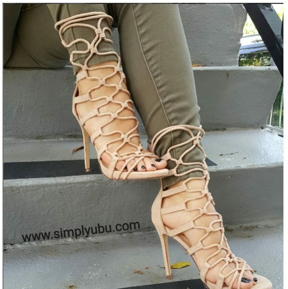 OPEN TOE GLADIATOR STRAPPY STILETTO HEELS